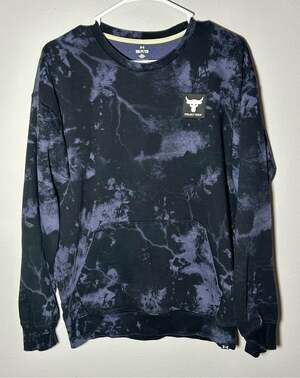 Under Armour Mens S Project Rock Rival Fleece Disrupt Printed Crew Sweatshirt